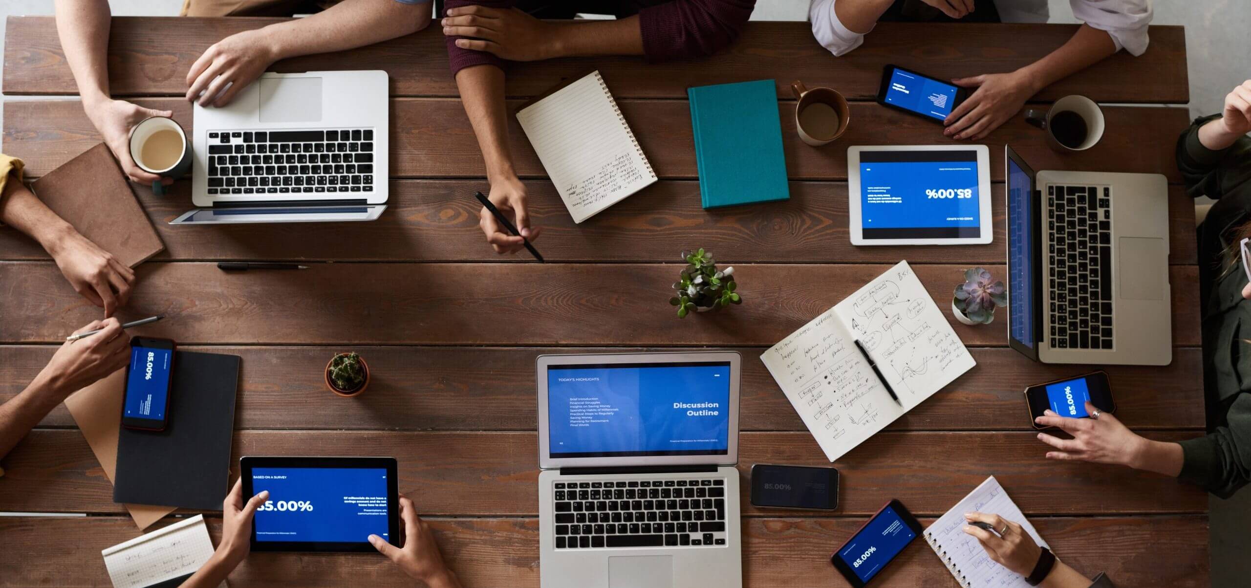 Visual representation of a working team
