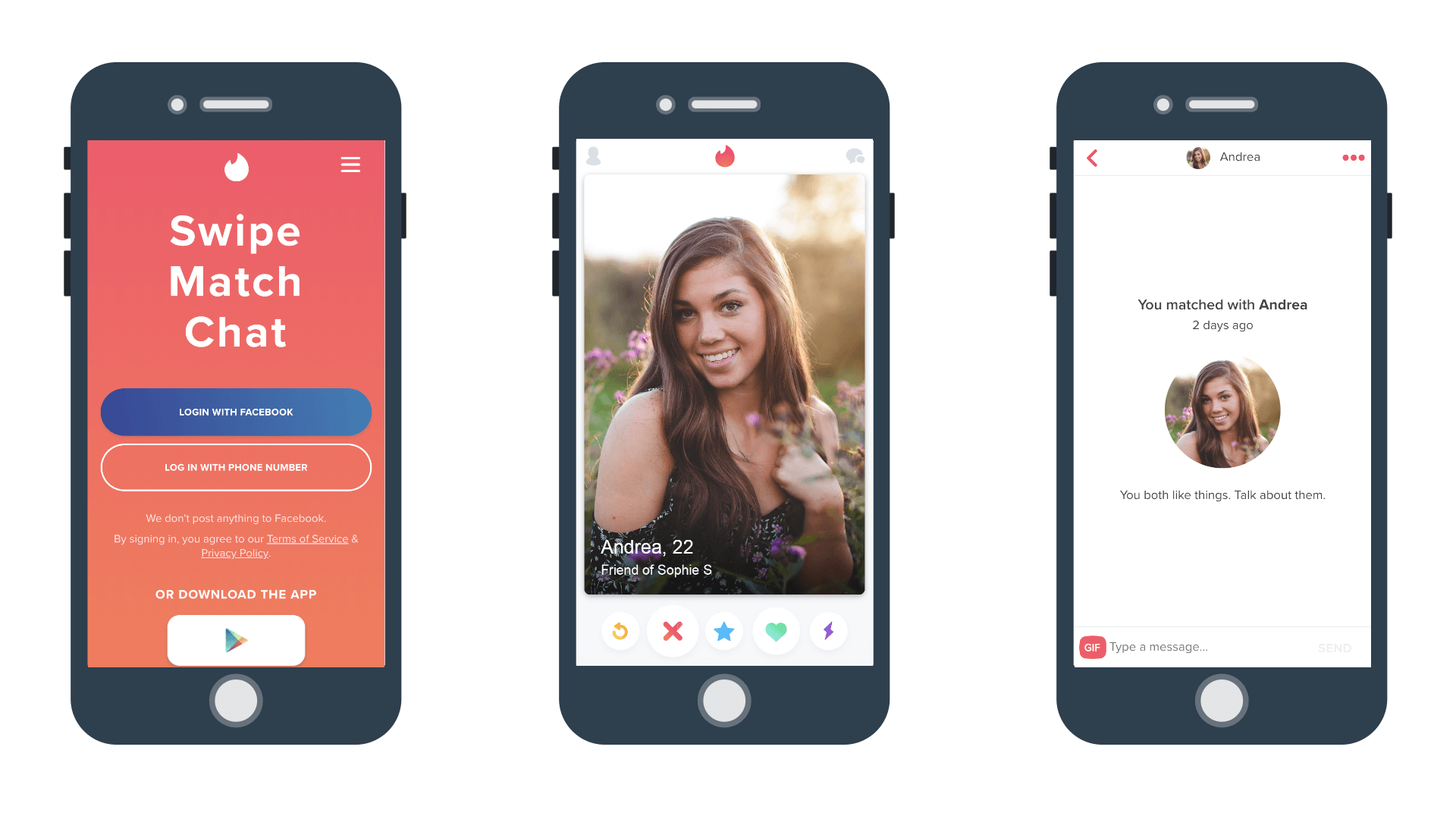 Progressive web apps example - Tinder 